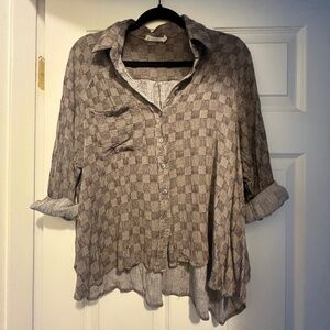 Brown Patterned Cardigan